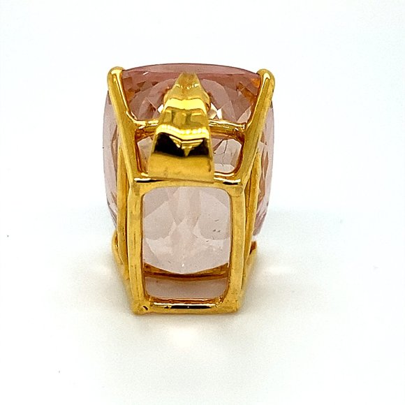 Certified Morganite 25.90ct Solid 18K Gold Pendant - Picture 7 of 9